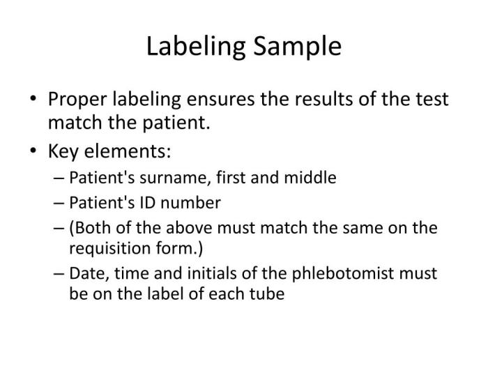 Labeling 2-2 reference manual phlebotomy