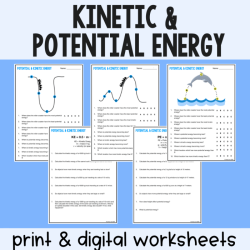 Potential and kinetic energy worksheets with answer key